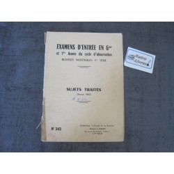 Examens d'entrée en 6ème - annales des sujets n°242